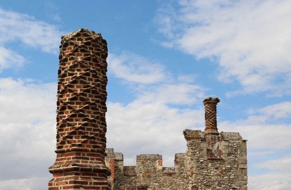 Detail of the Tudor chimneys at Framlingham Castle