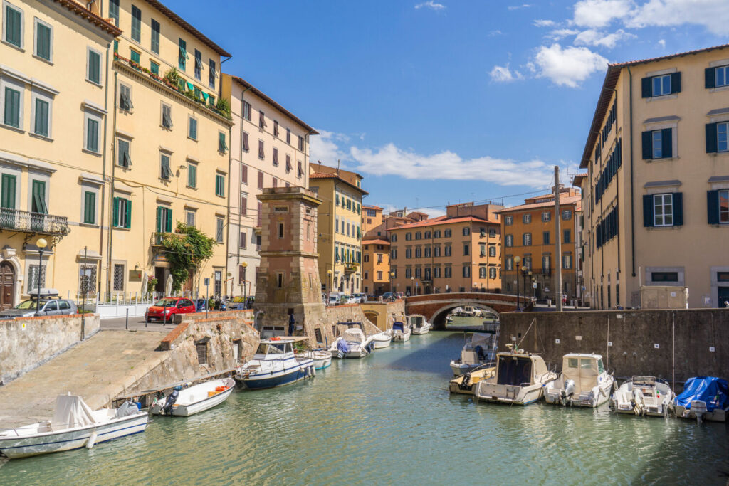 Canals in the Venezia district, one of the most distinctive and atmospheric areas in Livorno