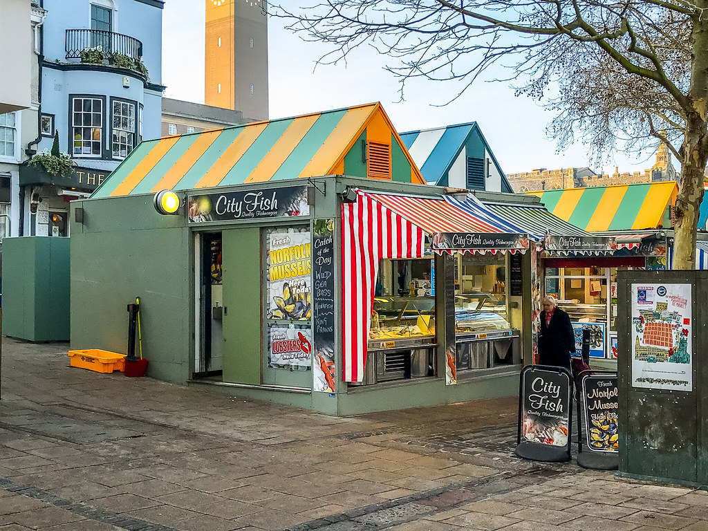 Fish stall at Norwich Market