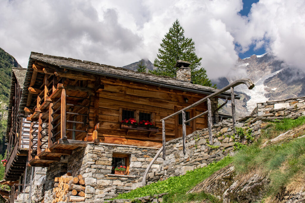 Traditional walser house in Alagna Valsesia