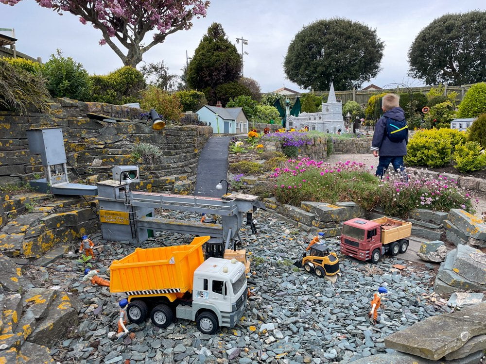 Ben Bertoni walking through Merrivale Model Village in Great Yarmouth