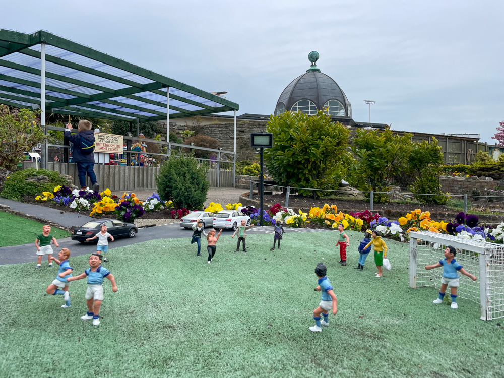 A soccer match at Merrivale Model Village, Great Yarmouth