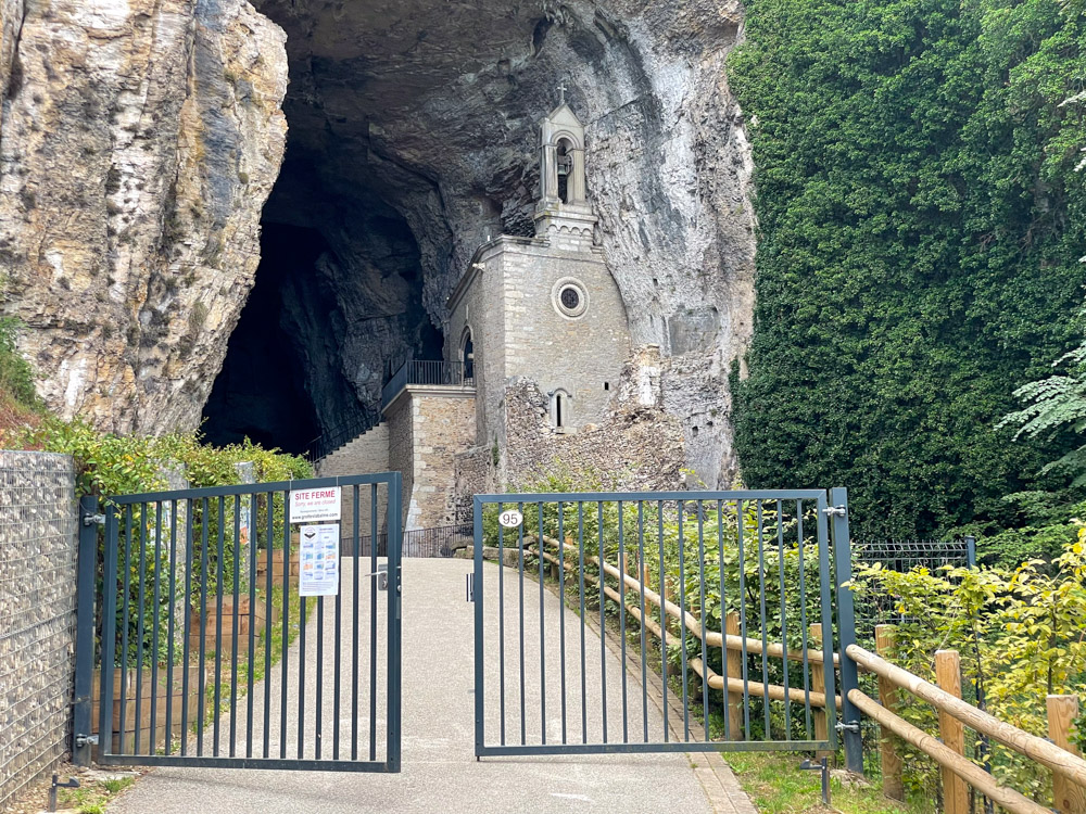 The chapels at the entrance to the Grottes de La Balme
