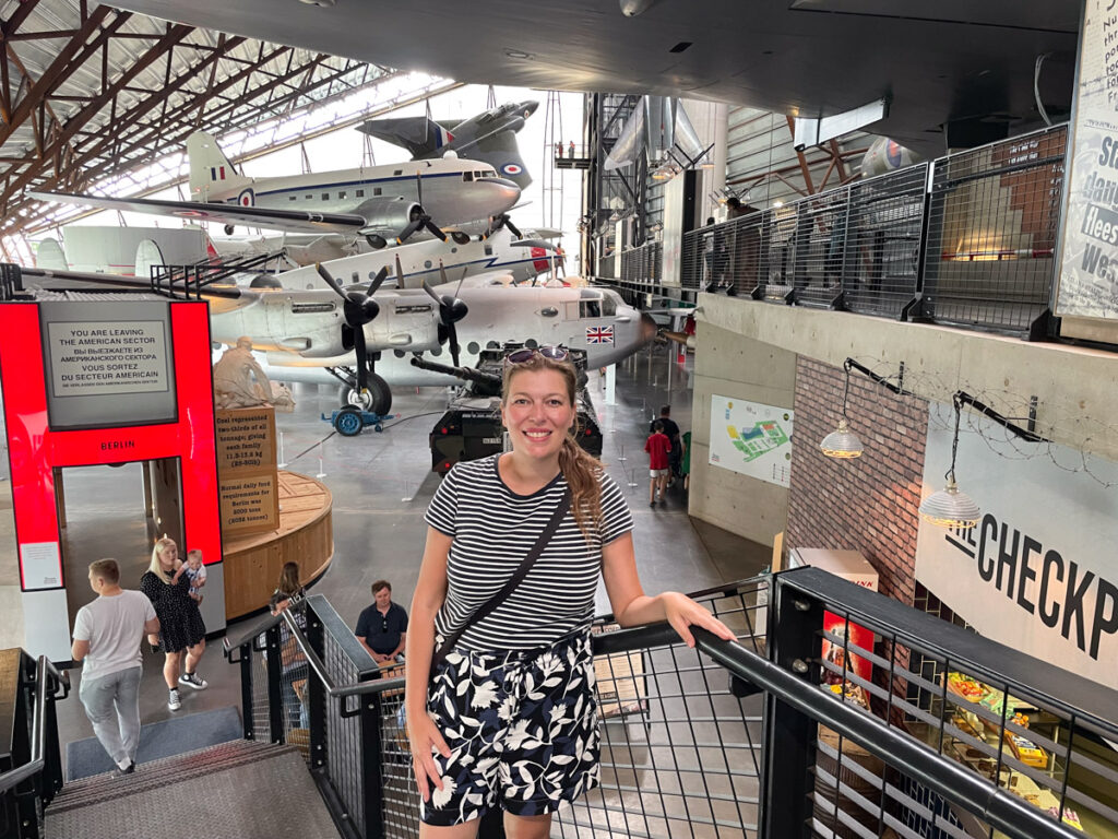 Paola Bertoni in the Cold War area at the Royal Air Force Museum Midlands