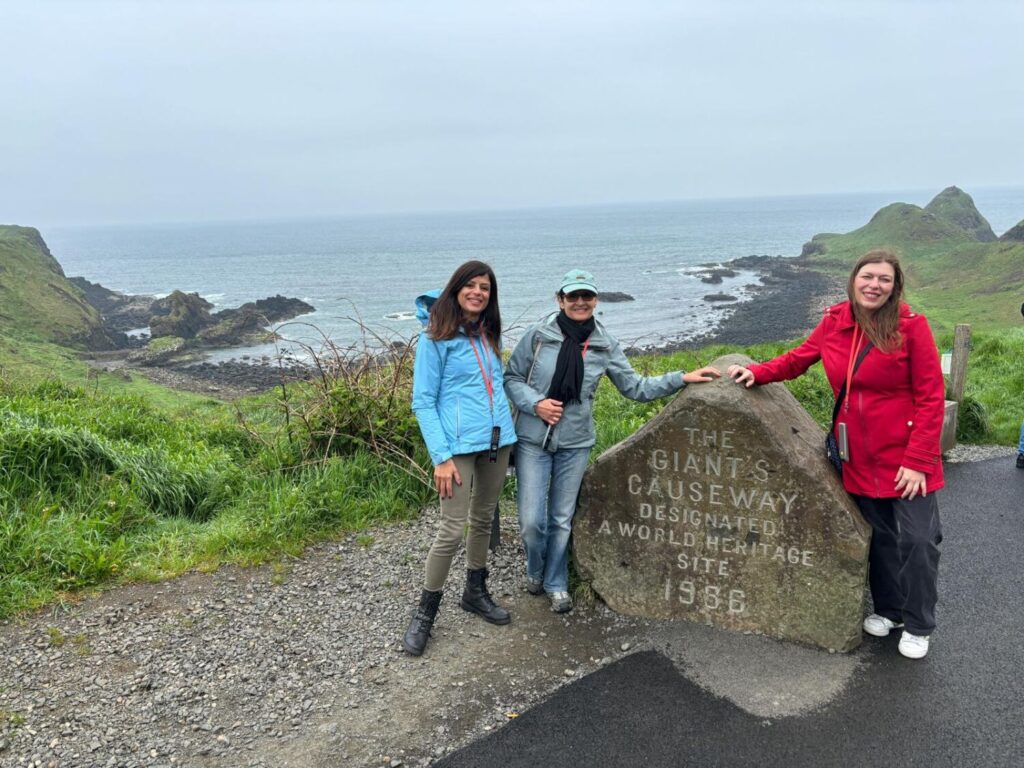 Lucia Speziale, Marina Fiorenti and Paola Bertoni at the Giant's Causeway in Northern Ireland