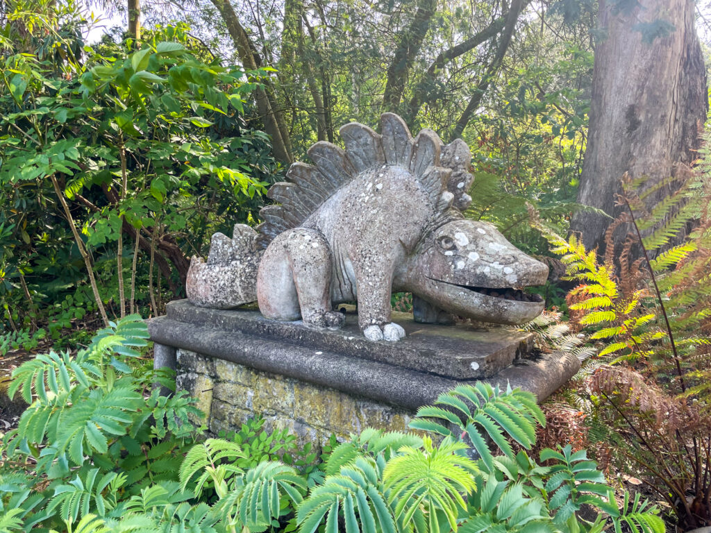 Dragon-shaped sculpture in The Ark part of Mount Stewart garden