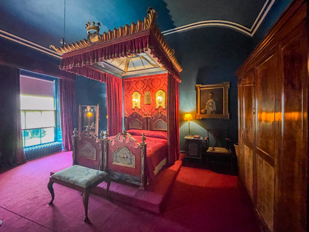 One of Mount Stewart's bedrooms with a four-poster bed
