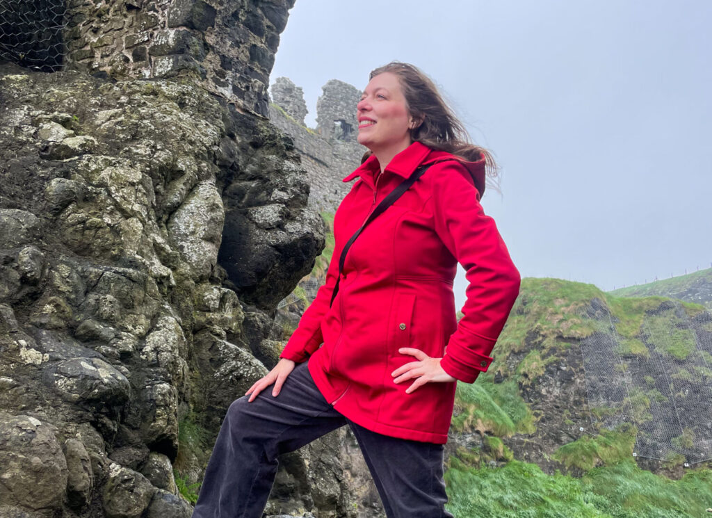 Paola Bertoni at Dunluce Castle, in Northern Ireland