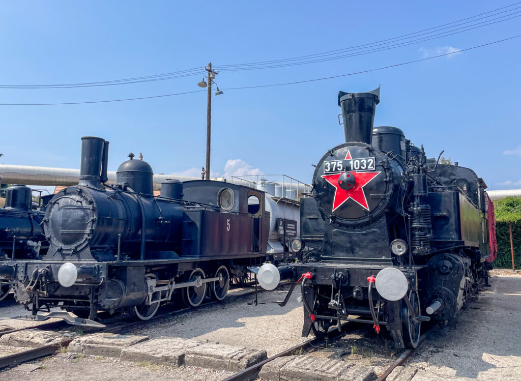 Soviet steam locomotives at the Hungarian Railway History Park in Budapest