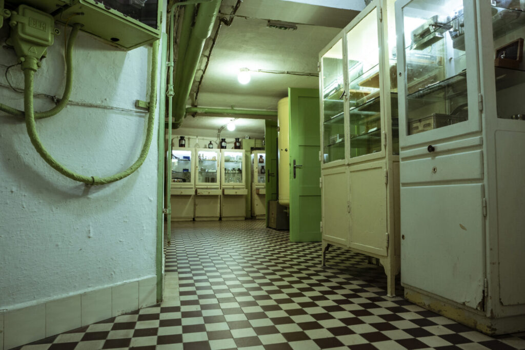 Interior of the Hospital in the Rock Nuclear Bunker Museum in Budapest