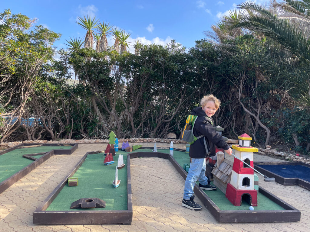 Ben Bertoni at Popeye Village Malta minigolf