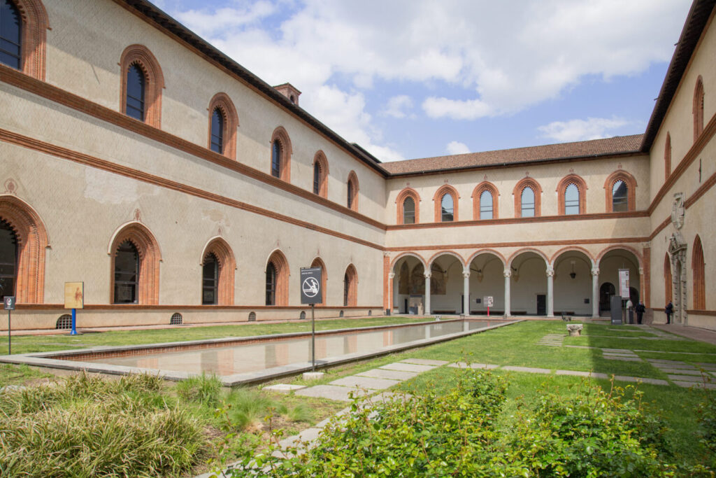 Courtyard of the Sforza Castle in Milan