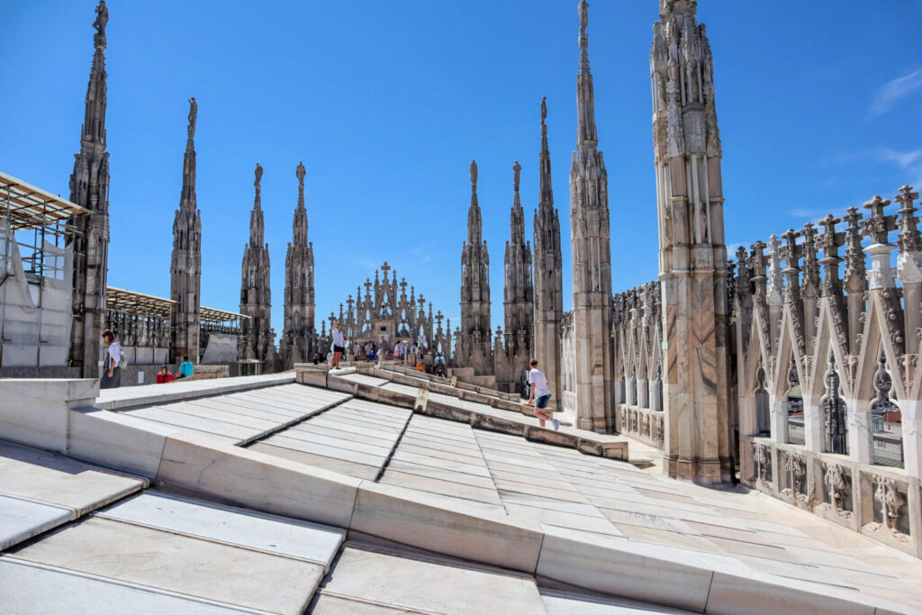 Terrace of the Duomo of Milan above the central nave