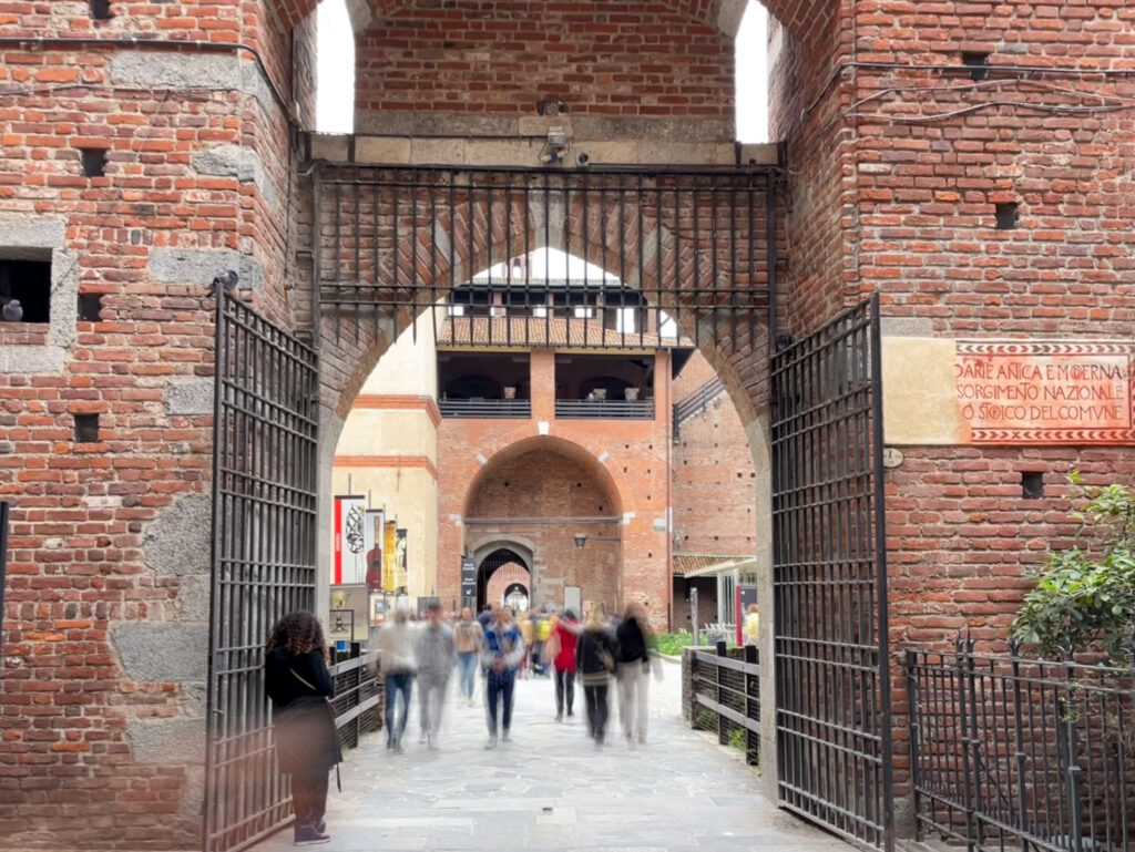 Entrance to the Sforza Castle in Milan