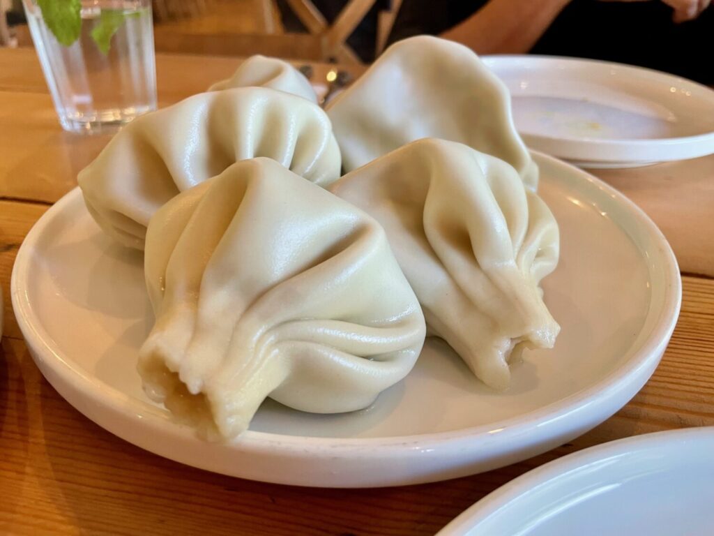 Kinkhali at the Gala restaurant in Kutaisi, Georgia