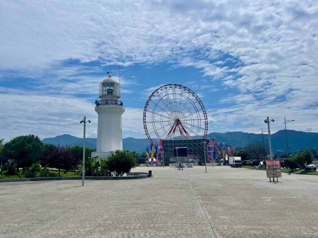 The Batumi lighthouse near the Ferris wheel