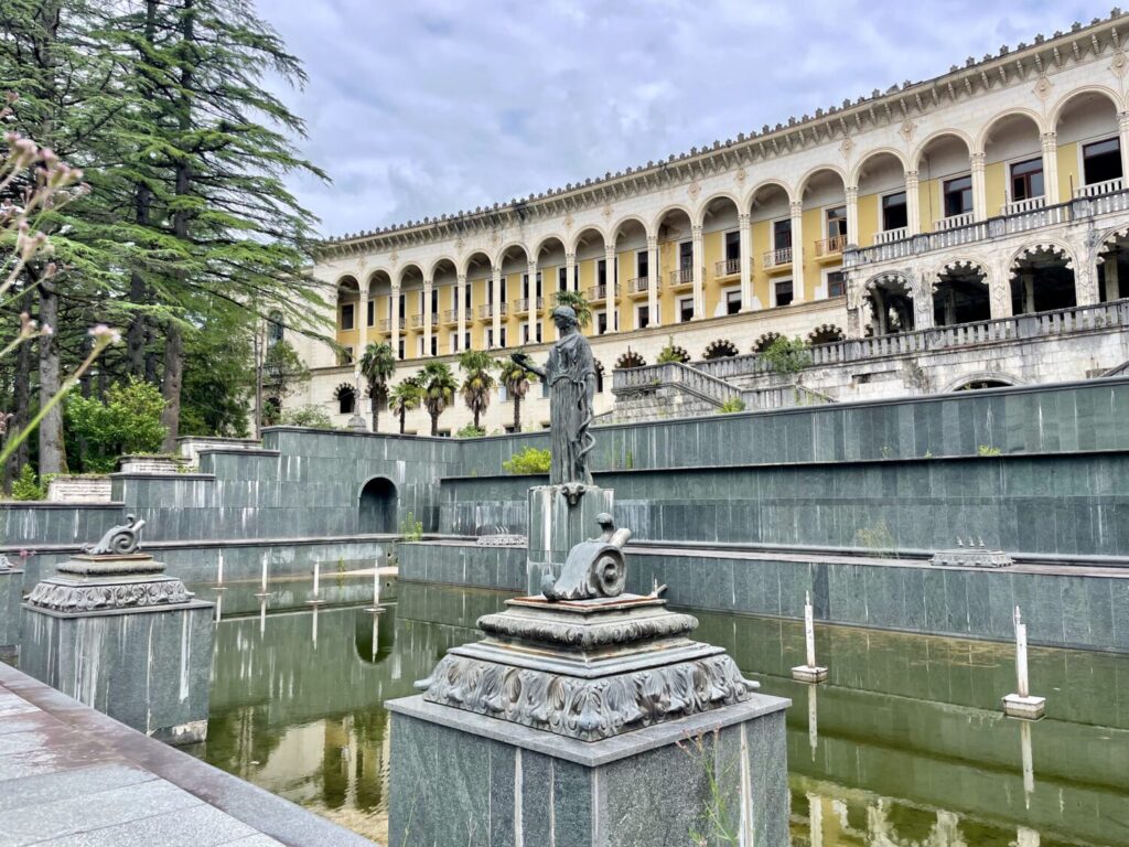 Statue of Medea in the fountain in front of the Imereti Sanatorium in Tskaltubo