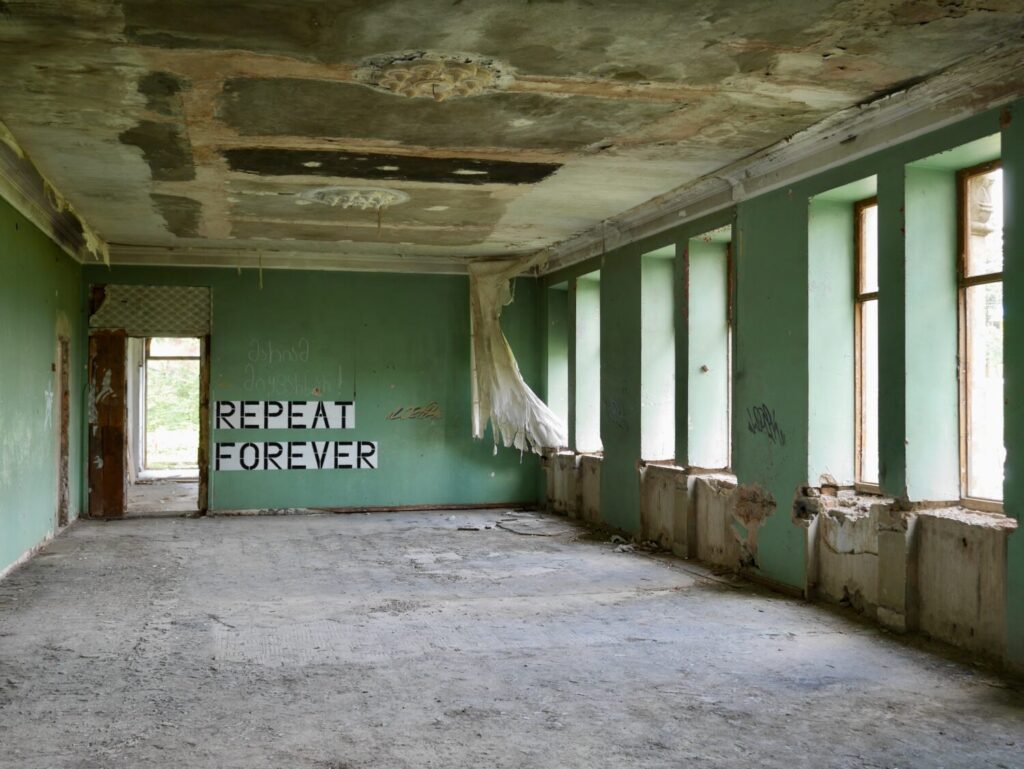 Street art in the abandoned Soviet sanatorium Iveria in Tskaltubo