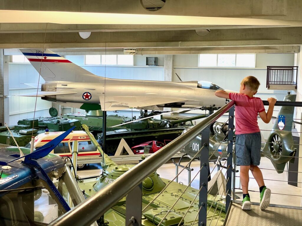 Ben Bertoni inside the Military History Park in Pivka, Slovenia