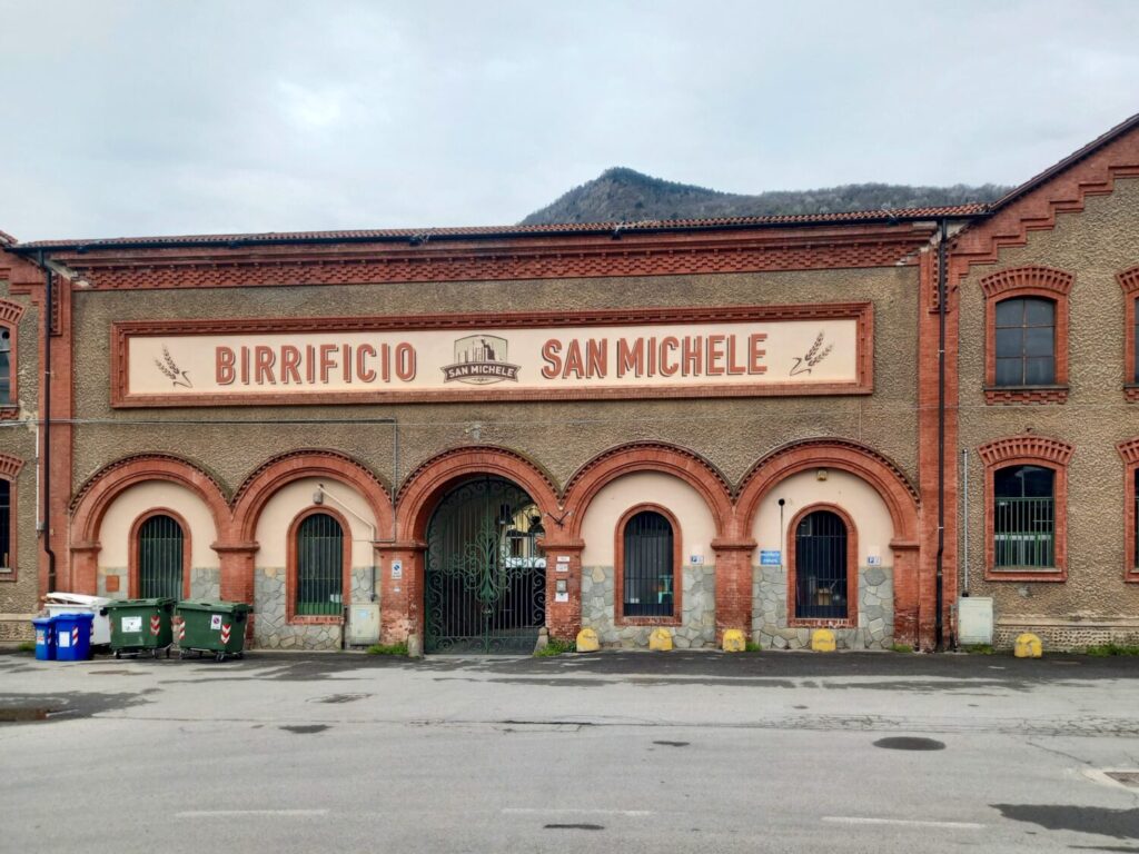 Exterior of the San Michele Brewery located on the premises of the former Valle di Susa Cotton Mill