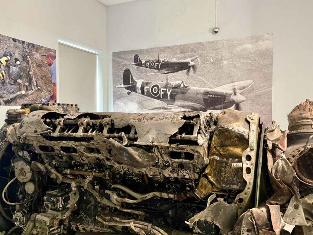 Wreck of the MJ116 Spitfire at the Park of Military History in Pivka, Slovenia