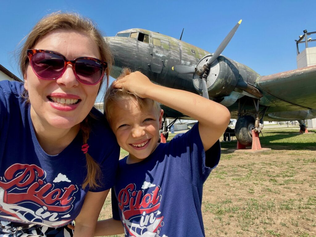 Paola and Ben Bertoni at the RepTár aviation museum in Szolnok, Hungary