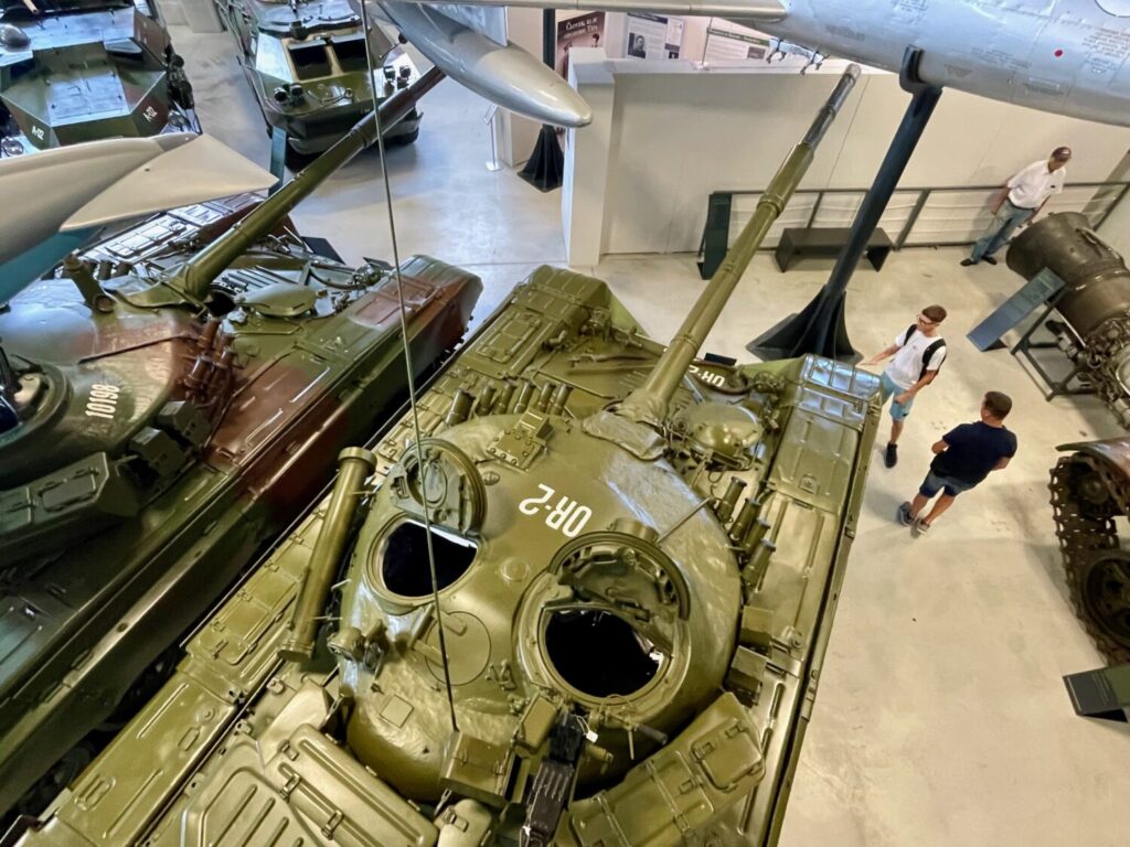 Tanks inside the Park of Military History in Pivka, Slovenia