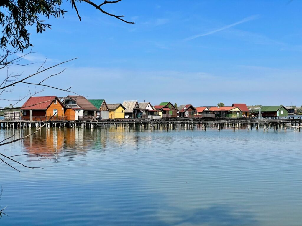 Bokodi Floating Village on Lake Bokodi in Hungary
