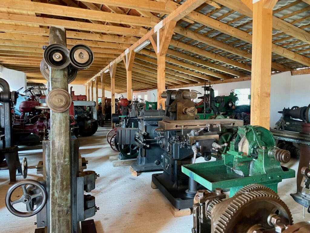 Industrial agricultural machinery displayed at the Agricultural Machinery Museum in Mezőkövesd, Hungary