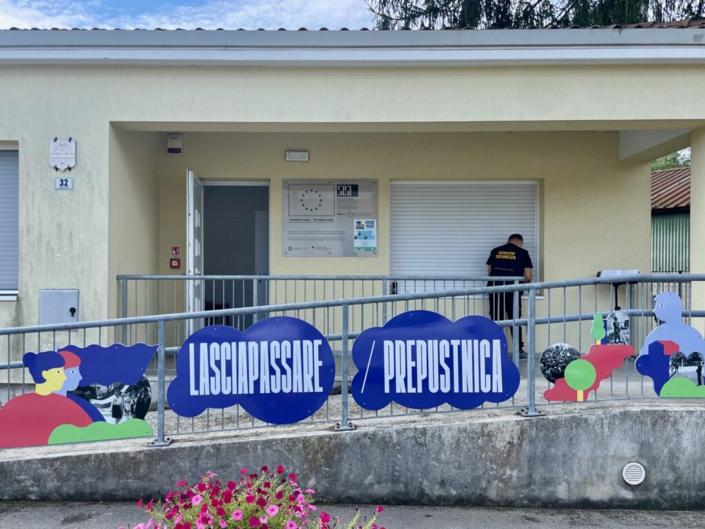 Entrance to the Lasciapassare / Prepustnica Museum in Gorizia, Italy
