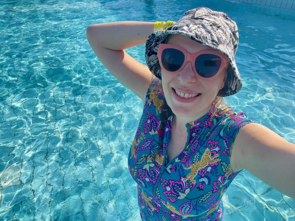 Paola Bertoni at Zsóry Fürdő thermal bath in Mezőkövesd, Hungary