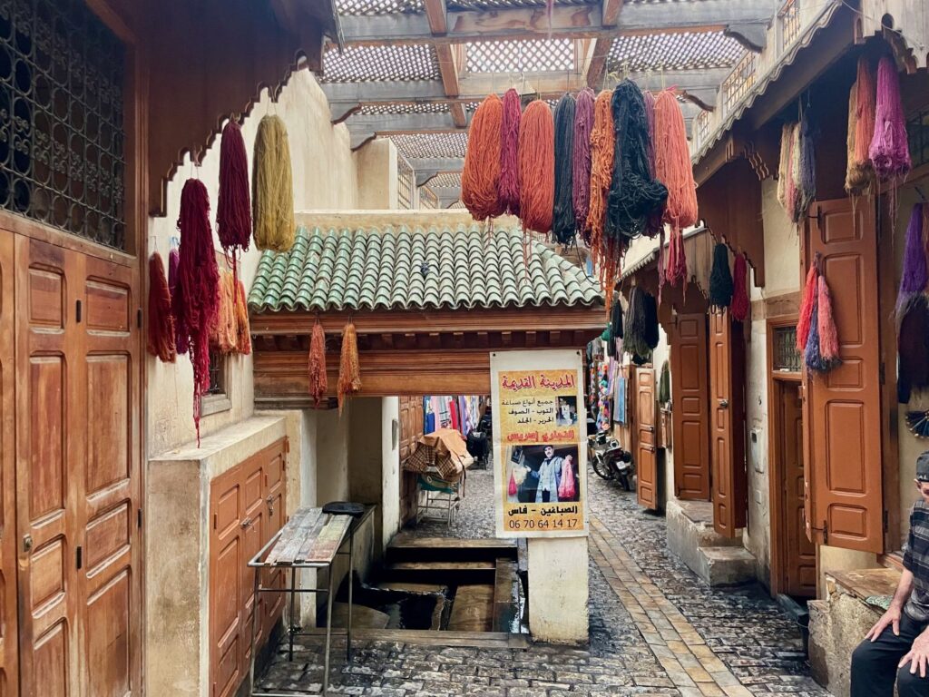 Dyers' Alley in the medina of Fez, Morocco