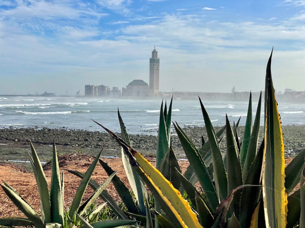 Hassan II Mosque seen from the sea