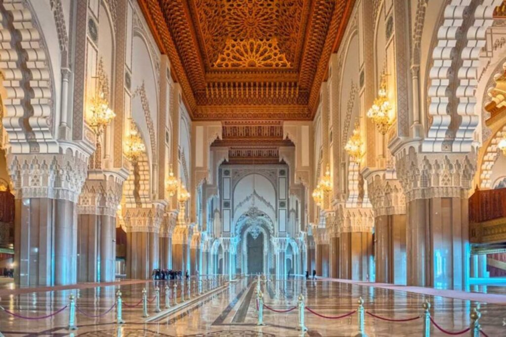 Prayer Hall inside the Hassan II Mosque in Casablanca