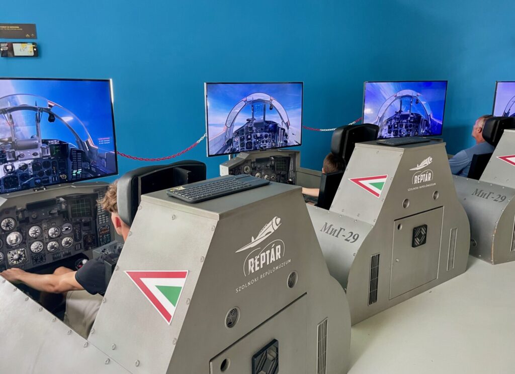 MiG-29 flight simulator at the RepTár Aviation Museum in Szolnok, Hungary