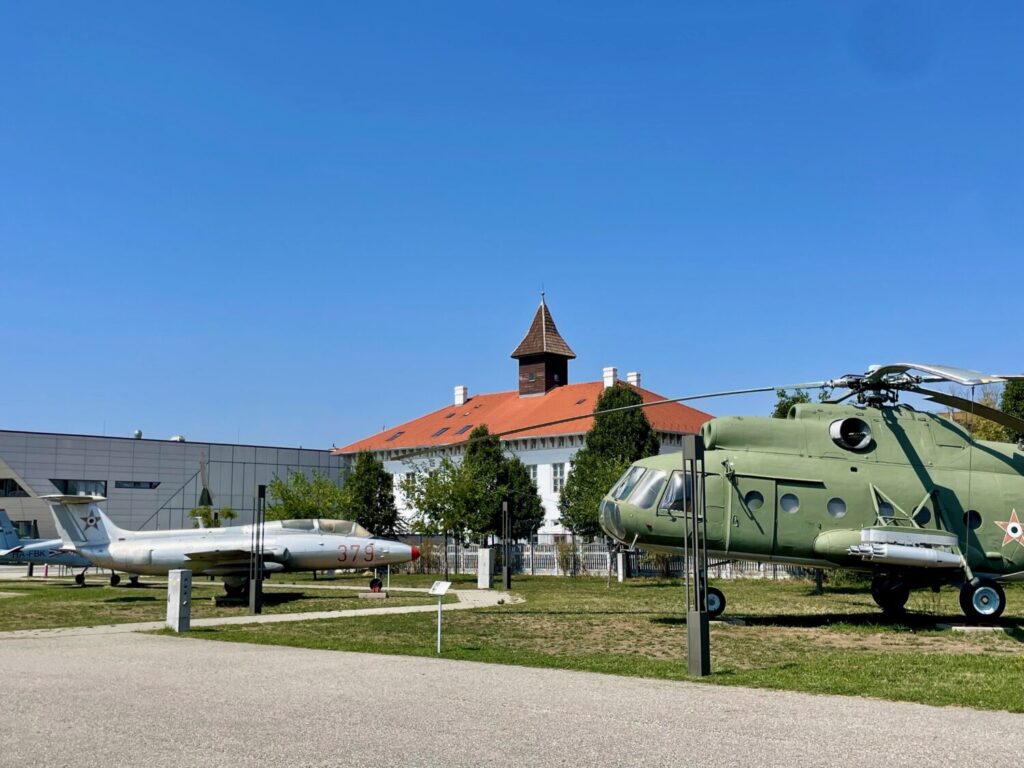 Outside the RepTár Aviation Museum in Szolnok, Hungary