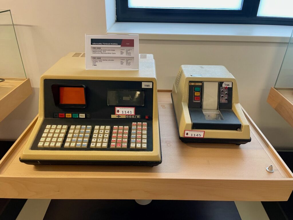Hungarian mechanical calculators from the 1970s at the Information Technology History Exhibition in Szeged, Hungary