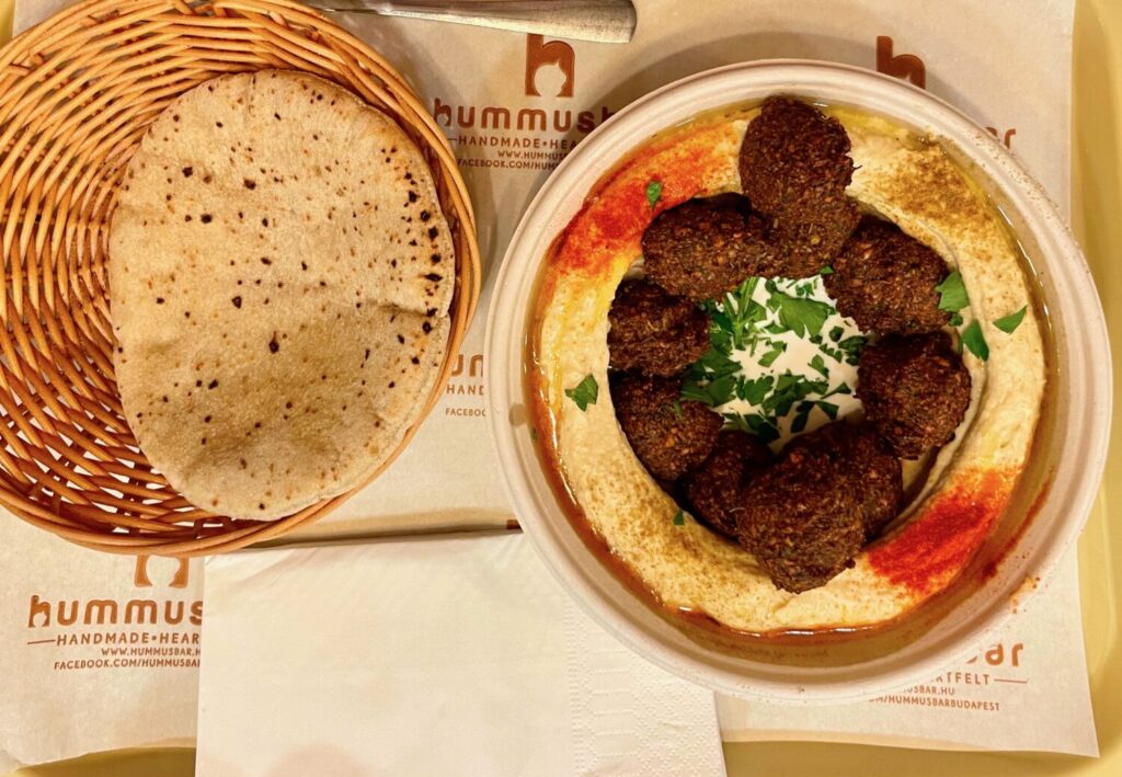 Hummus and falafels at Hummusbar in Szeged