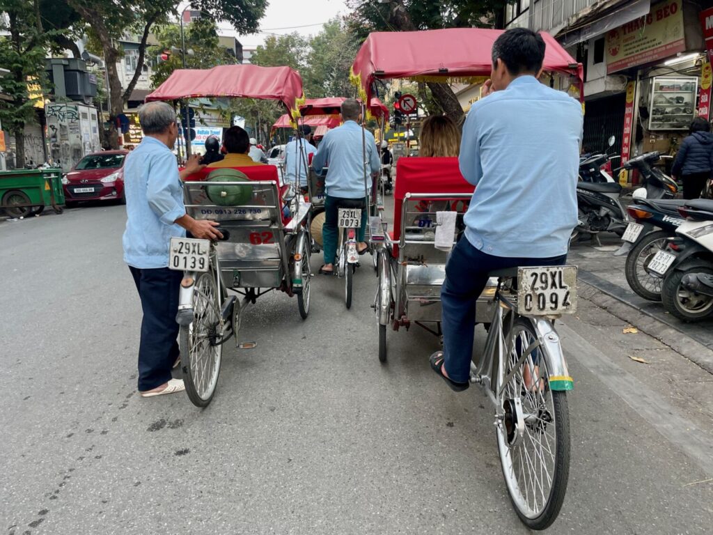 Cyclo in Hanoi’s Old Quarter, Vietnam