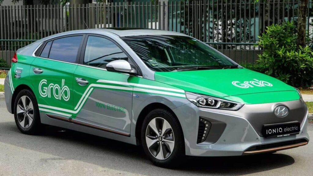 Grab-branded car used for ride-hailing services in Southeast Asia