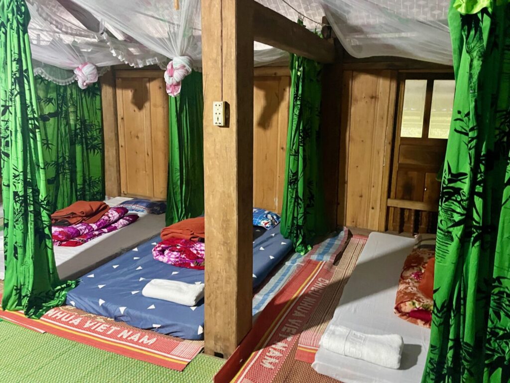 Detail of the dormitory where we slept in Giang Ha, Vietnam, in the home of a Red Dao family