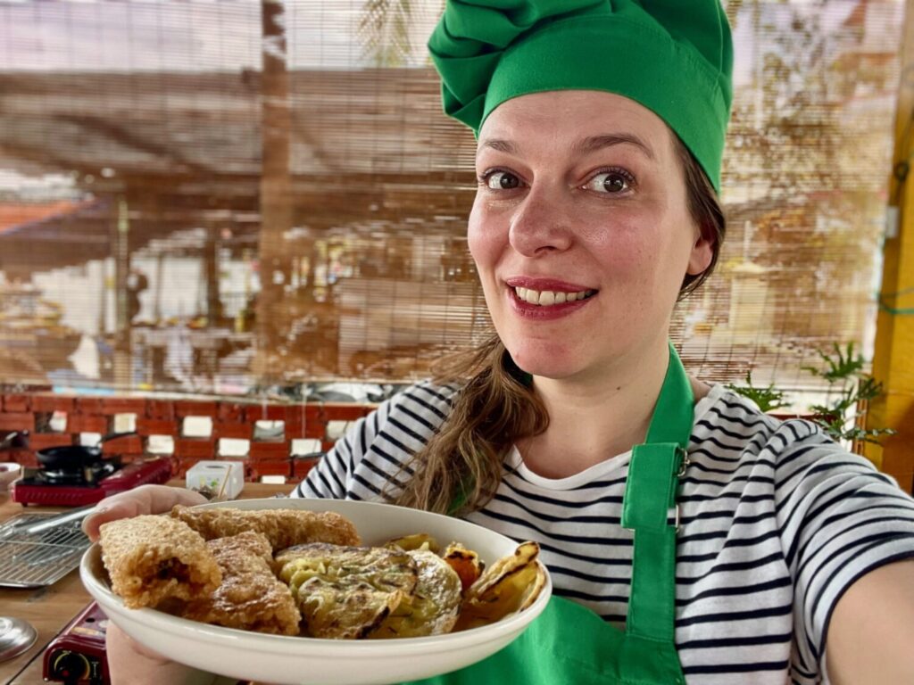 Paola Bertoni during a cooking class in Cam Thanh, Vietnam