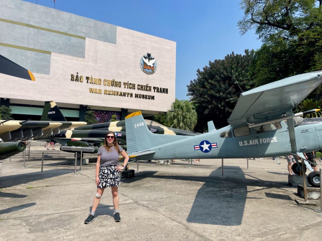 Paola Bertoni outside the War Remnants Museum in Ho Chi Minh City