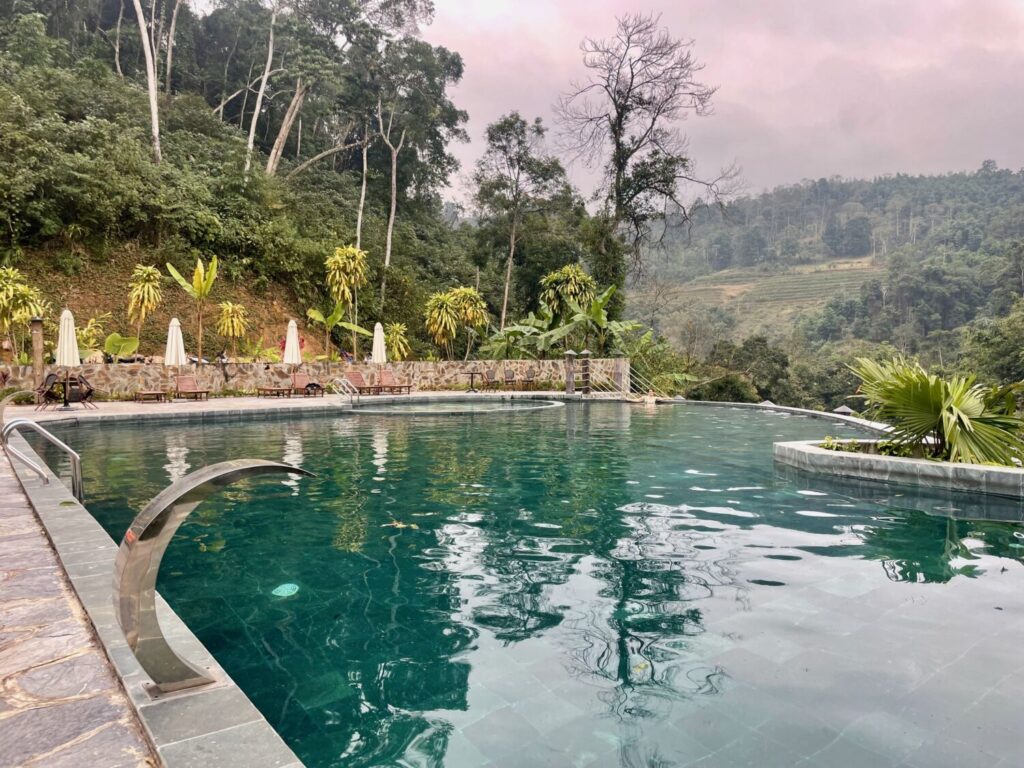 Panoramic infinity pool at Panhou Retreat in Hoang Su Phi, Vietnam