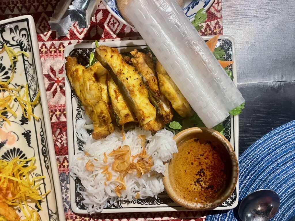 Spring roll at the restaurant at Panhou Retreat, Vietnam