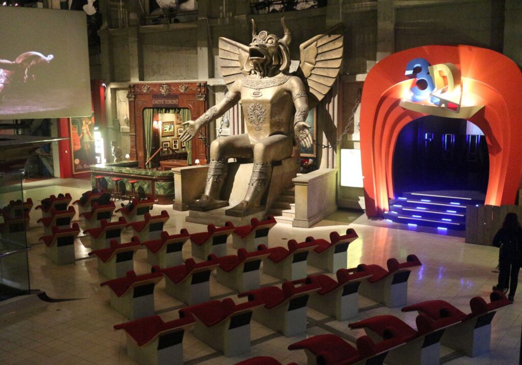 The Temple Hall with the statue of the god Moloch from the film Cabiria, inside the National Museum of Cinema, Turin, Italy