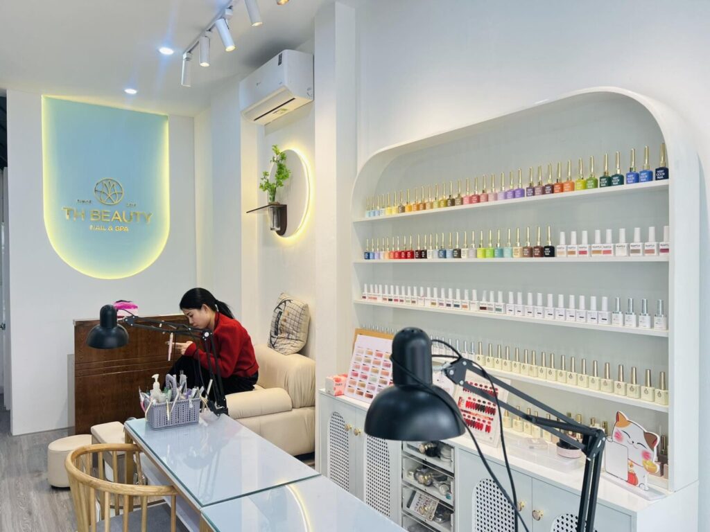 Interior of TH Beauty Nail-Mi salon in Hanoi, Vietnam