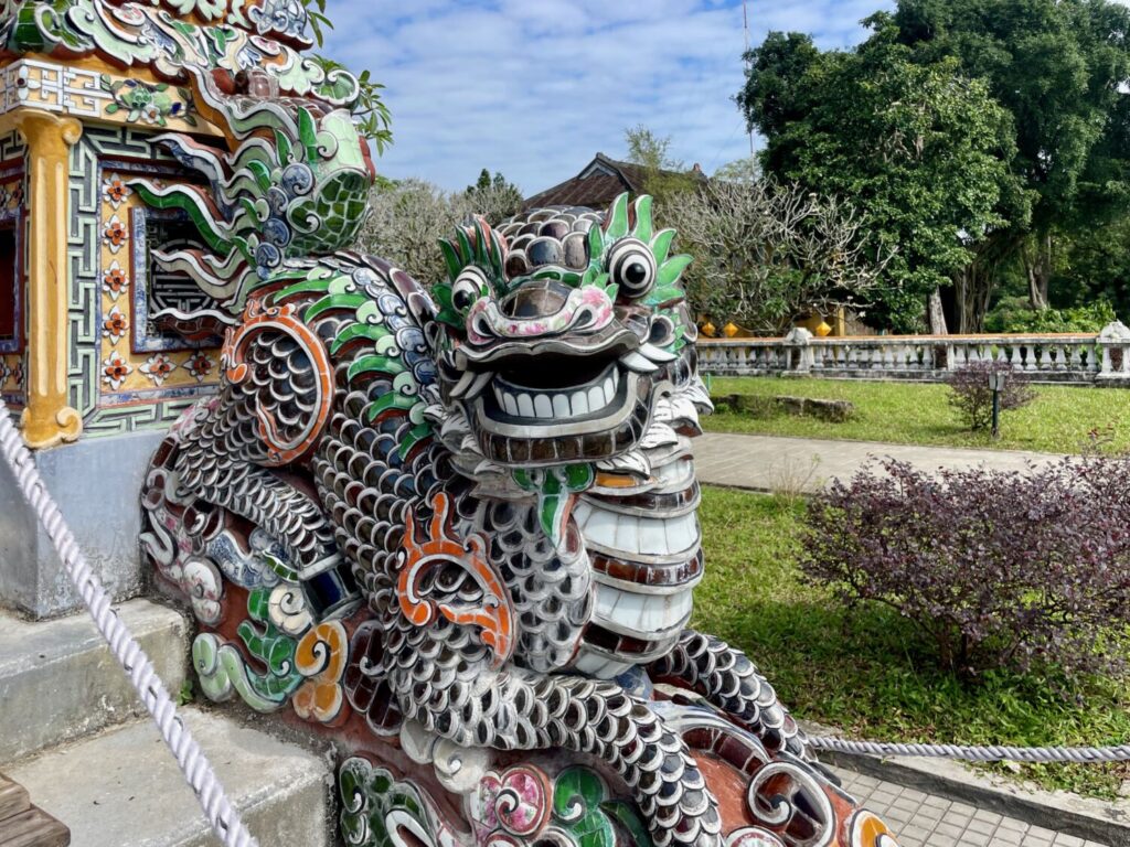 Ceramic dragon at the entrance of the Imperial Palace of Hue, Vietnam