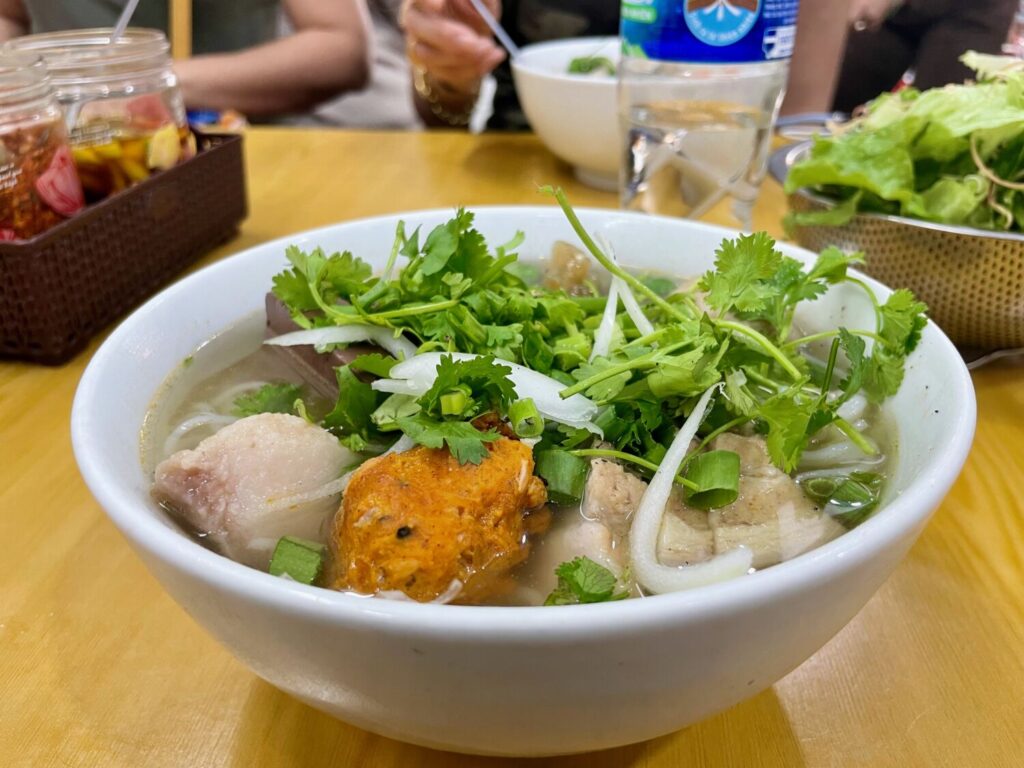 Pho soup I had in Hue, prepared with different types of meat