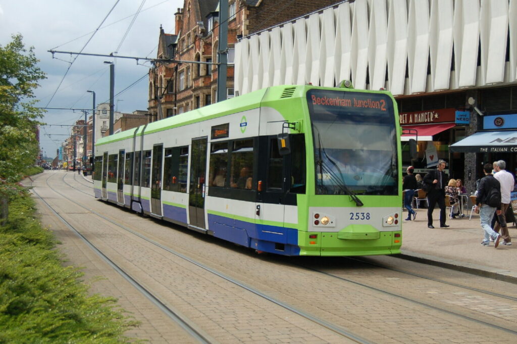 London Tramlink tram in South London